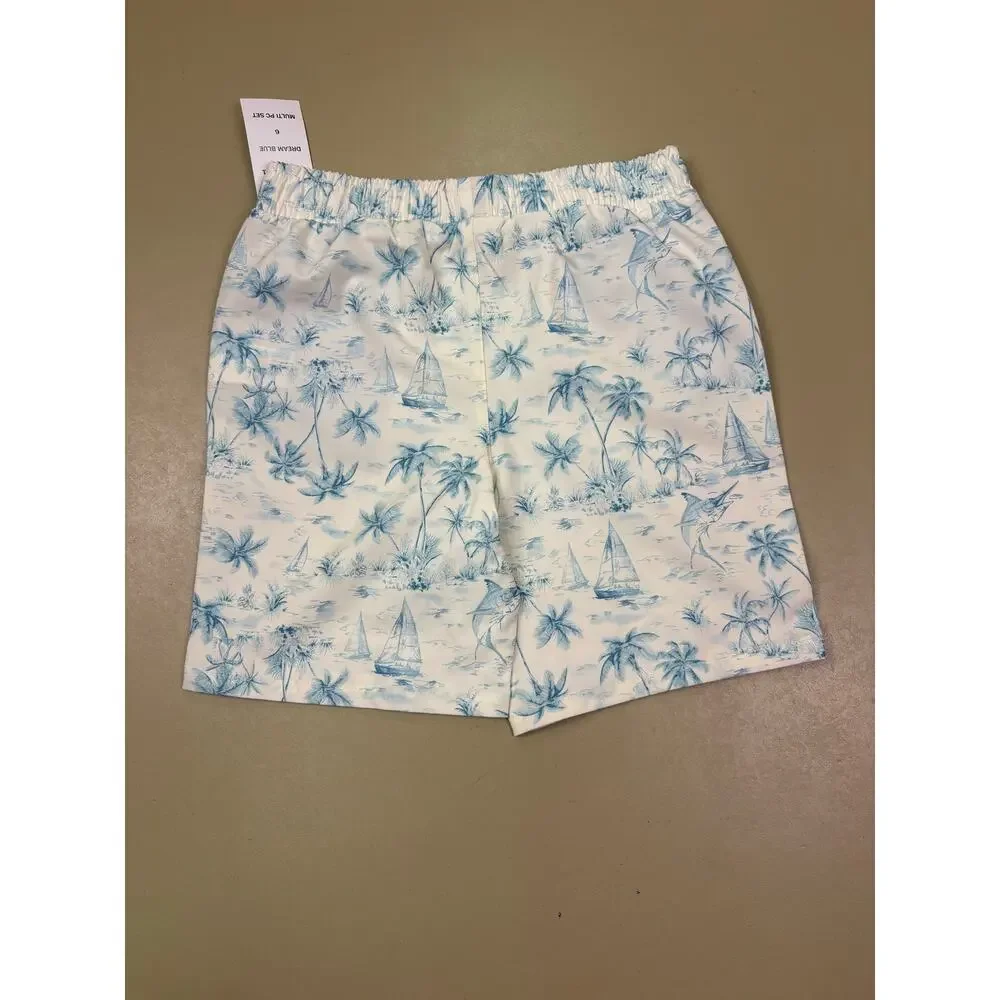 Weatherproof Vintage Boys Size 6 2pc Shirt Shorts Set Tropical Blue NWT